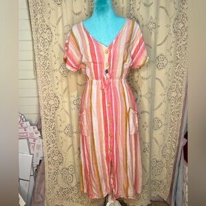 Lush: striped midi dress